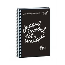Agenda Scolaire Journalier 12 Mois 2024/2025 Quo Vadis - Noir - 13 X 21 Cm - Chaque Instant Est Unique