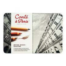 Boîte Métal Etude 12 Crayons Esquisse Conté - Conte à Paris
