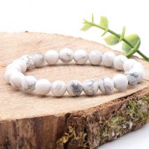 Bracelet Howlite Blanche Perles - 8mm - Camille Ambiance Nature