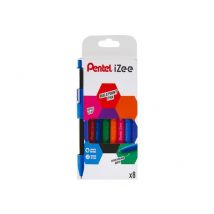 Lot De 8 Stylos Bille Rétractables - Izee - Pointe Large - Pentel