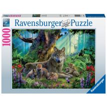 Puzzle 1000 Pièces - Famille De Loups Dans La Forêt - Ravensburger