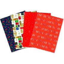 Pochette 4 Feuilles De Papier Foil - Noël My Little Gift - 30 X 40 Cm - Decopatch