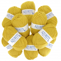 Lot De 10 Pelotes De Fil À Tricoter Azurite - Tradition - Moutarde 24245