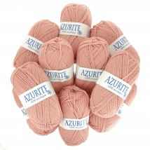 Lot De 10 Pelotes De Fil À Tricoter Azurite - Tradition - Vieux Rose 1979