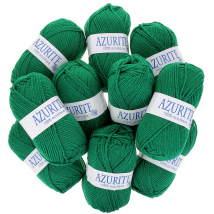Lot De 10 Fils À Tricoter Azurite - Tradition - Vert 0338