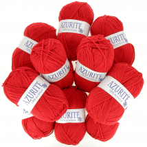 Lot De 10 Fils À Tricoter Azurite - Tradition - Rouge 0156