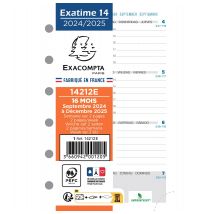 Recharge Pour Agenda Semainier 16 Mois 2025 Exacompta - 8,1 X 12,6 Cm - Exatime 14