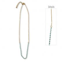 Collier Chaine En En Acier Inoxydable Et Perles Miyuki - 40 Cm + 5 Cm D'Extension - Doré