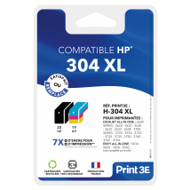 Cartouches D'Imprimantes Print 3e - Compatibles Hp H304 Xl - Noir/couleur