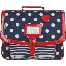 Cartable Tann's - Bleu Marine/rouge - Les Fantaisies Charlotte - 38 Cm
