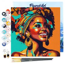 Mini Peinture Par Numéro Figured'art 20x20cm - Reine Africaine Pop Art