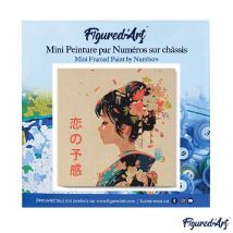 Mini Peinture Par Numéro Avec Cadre - Figured'art - 20x20cm - L'Amour À La Japonaise