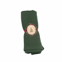 Lot De 8 Ronds De Serviette Scottish Christmas - Papier Kraft Et Satin - Tartan Rouge, Vert Et Or - Artyfêtes