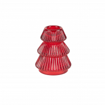 Bougeoir Double Artyfêtes - Sapin - Verre - Rouge