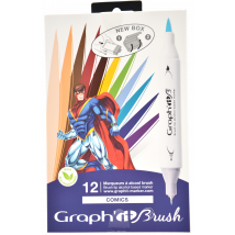 12 Marqueurs Graph'it - Brush - Comics - Graph'IT