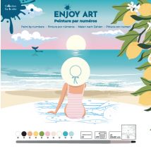 Peinture Par Numéros Oz International - Enjoy Art - Horizon & Citrons - 30 X 30 Cm