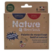 Palette De Maquillage 6 Galets Avec 1 Pinceau De Maquillage - Nature Bio - Grim'tout