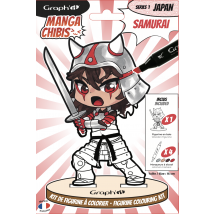 Kit De Figurine À Colorier Graph'it - Manga Chibis Samuraï - Graph'IT