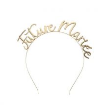 Serre-tête Artyfêtes - Future Mariée - Métal Or - 17 X 17 Cm