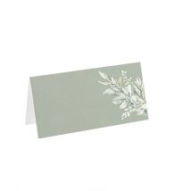Lot De 10 Marque-places Artyfêtes - Greenery - Vert De Gris Et Blanc - 8 X 4 Cm Scrapbooking