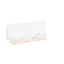 Lot De 10 Marque-places Artyfêtes - Daisy - Ocre, Blanc Et Vert - 8 X 4 Cm