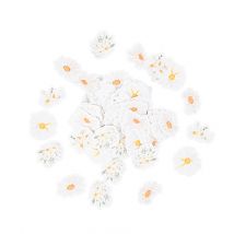Lot De 100 Confettis Artyfêtes - Daisy - Ocre, Blanc Et Vert - 1,5 Cm À 2,5 Cm