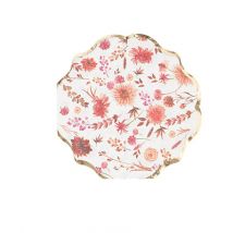 Lot De 16 Serviettes Artyfêtes - Time To Disco - Papier - Terracotta, Framboise Et Or - Ø32 X 32 Cm - 3 Plis