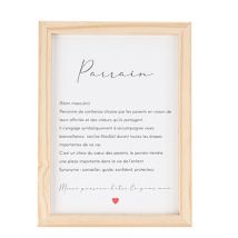 Cadre Artyfêtes - parrain - Bois, Blanc, Noir Et Rouge - 14,5 X 19,5 X 1 Cm