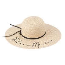 Capeline Artyfêtes - future Mariée - Effet Paille - Crème - Ø40 X 9 Cm