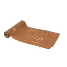 Chemin De Table Artyfêtes - amour Toujours Bella Terra - Mousseline - Camel Et Or - 28 Cm X 5 M