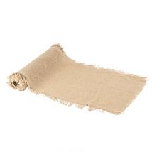 Chemin De Table Artyfêtes - Effiloché Façon Chanvre - Sable - 30 Cm X 3 M