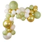 Kit Arche De 56 Ballons - Crème, Vert Sauge Et Or