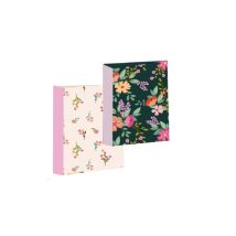Lot De 2 Carnets - 9 X 14 Cm - Flocons De Fleurs -64 Pages Lignées - Blue Art