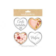 Lot De 4 Cercles À Tarte Scrapcooking - Cœur - 7,5 X 8,5 Cm - Scrapcooking