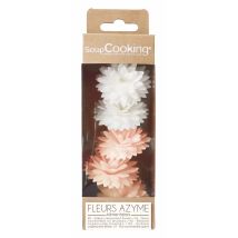Lot De 5 Dahlias Azyme Scrapcooking - Rose Et Blanc - 22 G - Scrapcooking