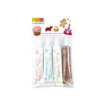 4 Stylos Déco Blanc, Rose, Bleu, Choco 4x20 G Scrapcooking - Scrapcooking