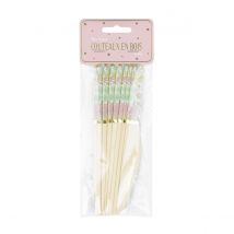 Petits Couteaux En Bois X 8 - Shabby Et Or - Tim & Puce Factory