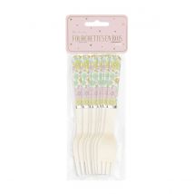 Petites Fourchettes En Bois X 8 - Shabby Et Or - Tim & Puce Factory