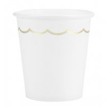 Gobelets Festonnés - Blanc Et Or - 200ml - Tim & Puce Factory