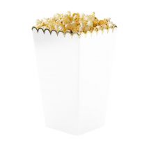8 Boîtes À Pop-corn Blanc Et Or - Tim & Puce Factory