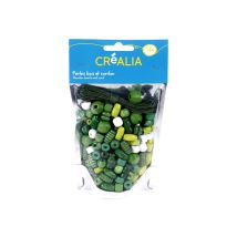 Sachet De Perles Vertes En Bois Avec Cordon - Créalia - Crealia enfants