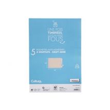 5 Pochettes En Kraft Armé À Soufflet Adhésives - 229x324mm - 130g/m² - Cultura