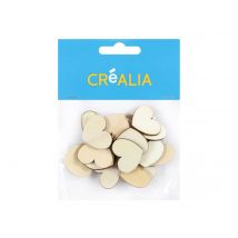 20 Cœurs En Bois 2,5 Cm - Couleur Naturelle - Créalia