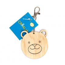 Porte-clefs Ourson Bois Naturel - Créalia - Créalia enfants