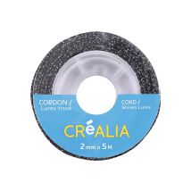 Cordon Pailleté Tissé 2 Mm X 5 M Créalia - Noir