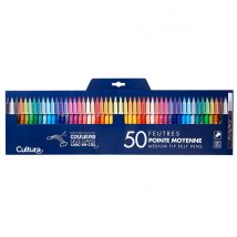 Feutres De Coloriage À Pointe Moyenne - Cultura - 50 Pièces