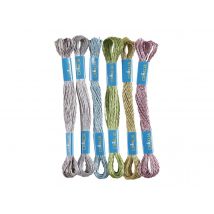 Set 6 Fils À Broder Couleurs Nacrées - Créalia - Créalia enfants
