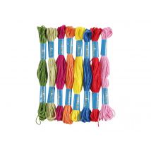Set 8 Fils À Broder Multicolores Couleurs Claires - Créalia - Créalia enfants