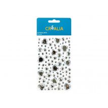 Planche De Stickers Strass Cœurs Réfléchissants Créalia