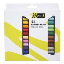 Boîte De 24 Pastels À L'Huile - Monali